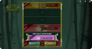 Gamble Free Spins Auswahlrad im Big Bamboo Slot